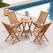 Costway Patio Chairs Set of 2/4 with Slatted Seat & Backrest No Assembly Needed for Poolside